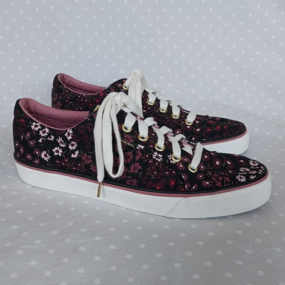 Keds Jump Kick Black and Pink Floral Print Lace Up Sneaker NWOB - Picture 4 of 10
